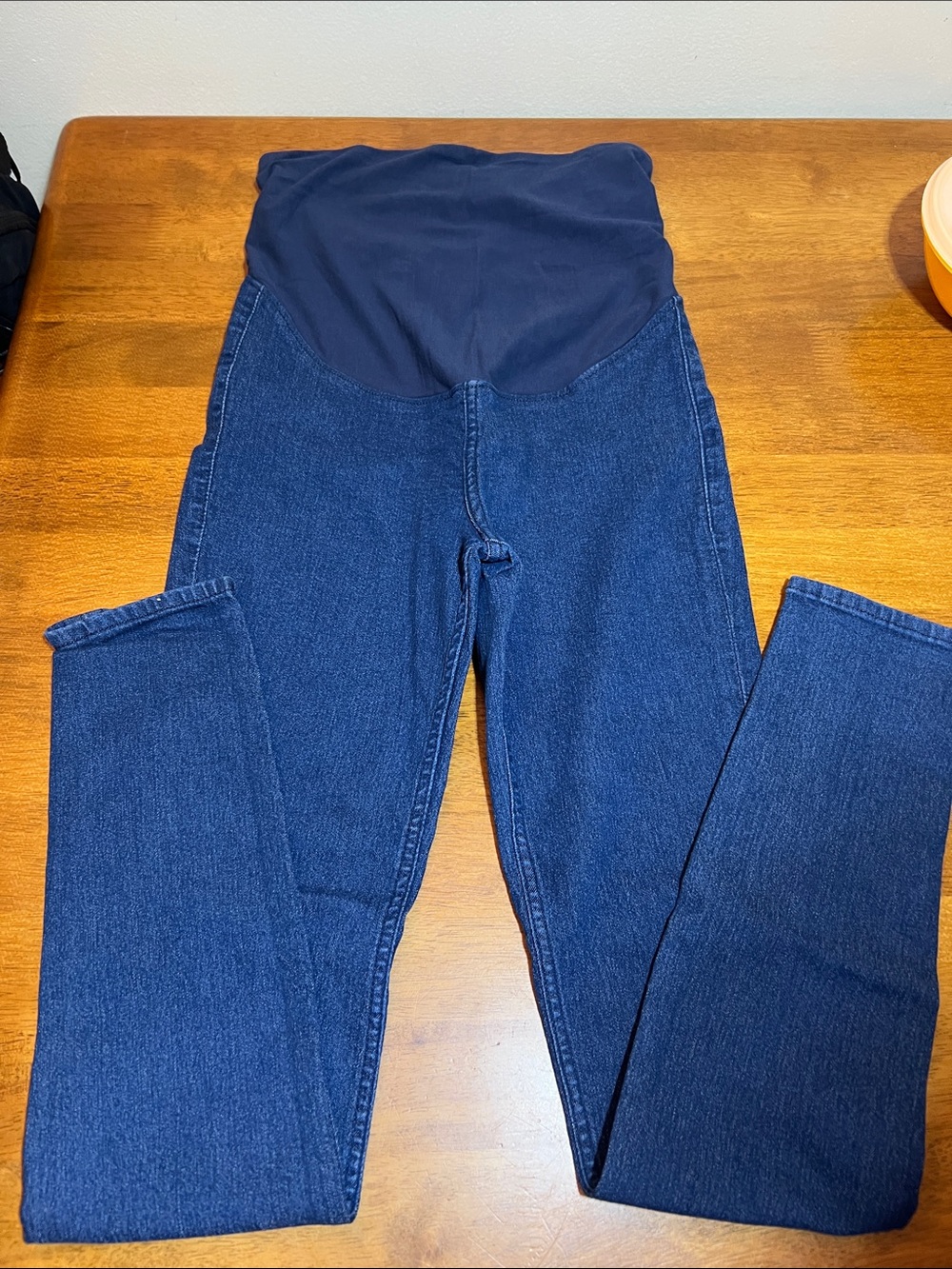H&M Maternity Dark Blue Stretch JEGGINGS Denim Jeans Size SMALL